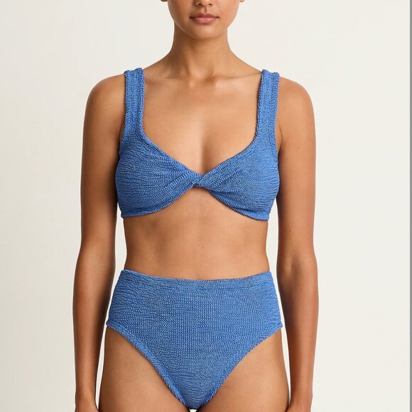 Hunza G Jamie Bikini Set - NWT - metallic denim - Picture 1 of 6